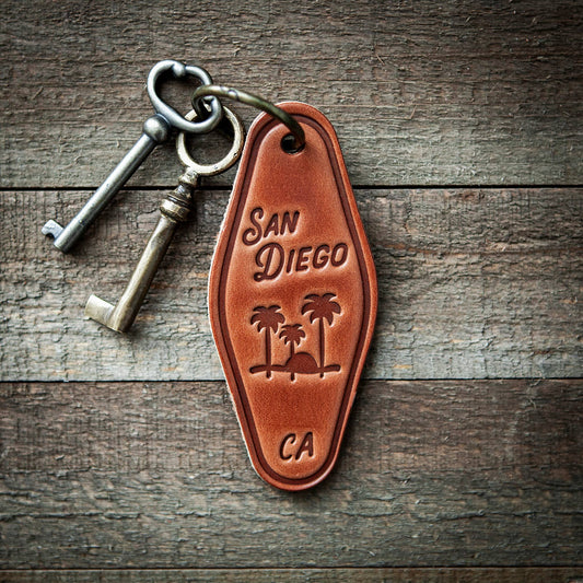San Diego Leather Keychain