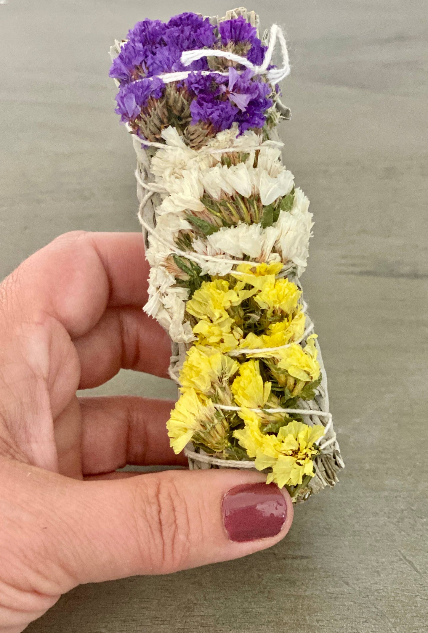 White Sage Smudge Stick with Flowers