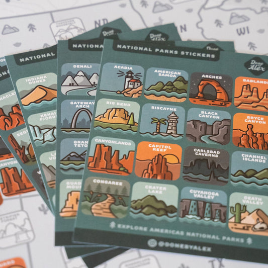 63 National Park Sticker Set (4 Sheets)