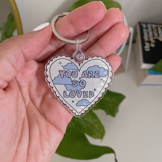 'You Are So Loved' Heart Acrylic Keychain Keyring