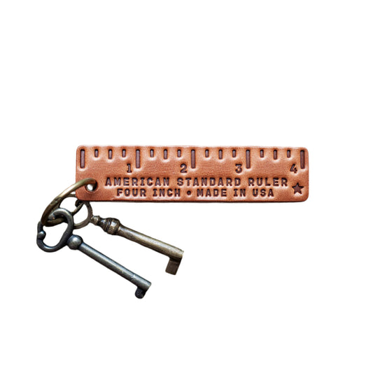 Pocket Ruler Leather Keychain
