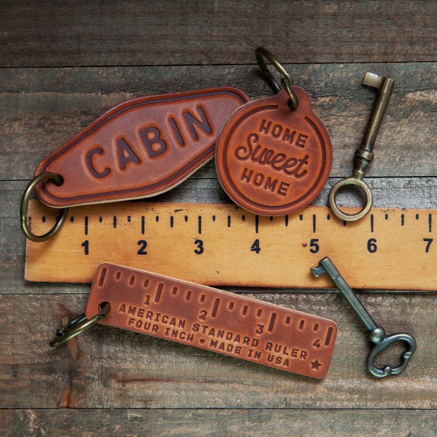 San Diego Leather Keychain