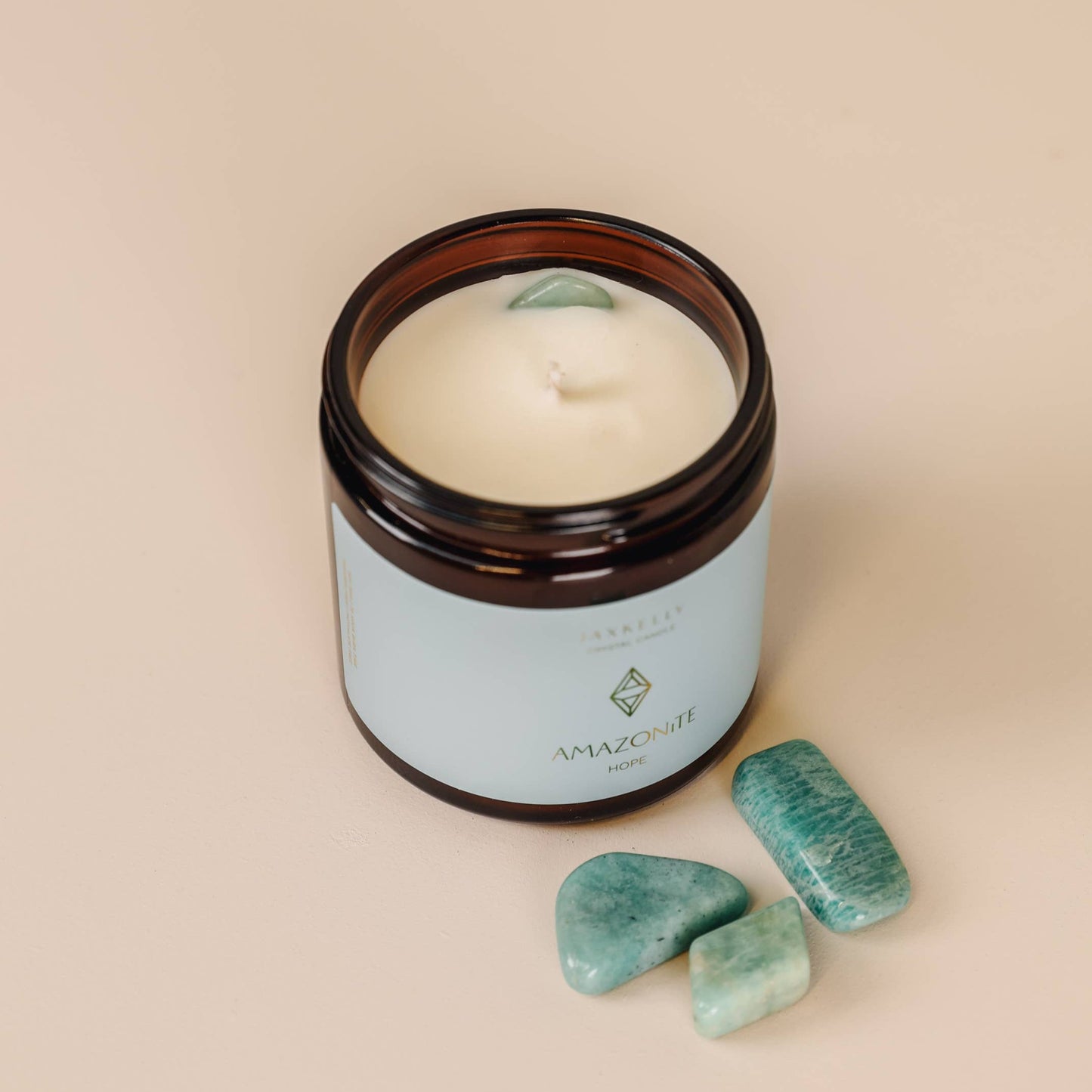 Hope Candles with Amazonite Crystal