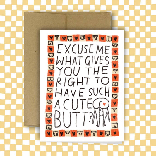 CUTE BUTT Greeting Card