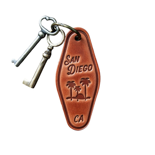 San Diego Leather Keychain