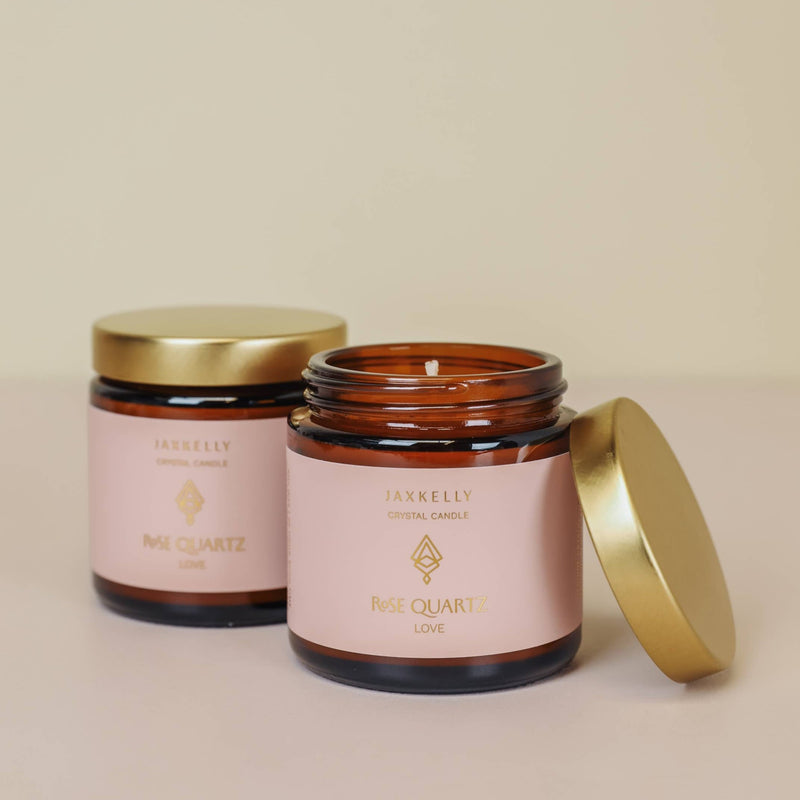 Love Candle with Rose Quartz