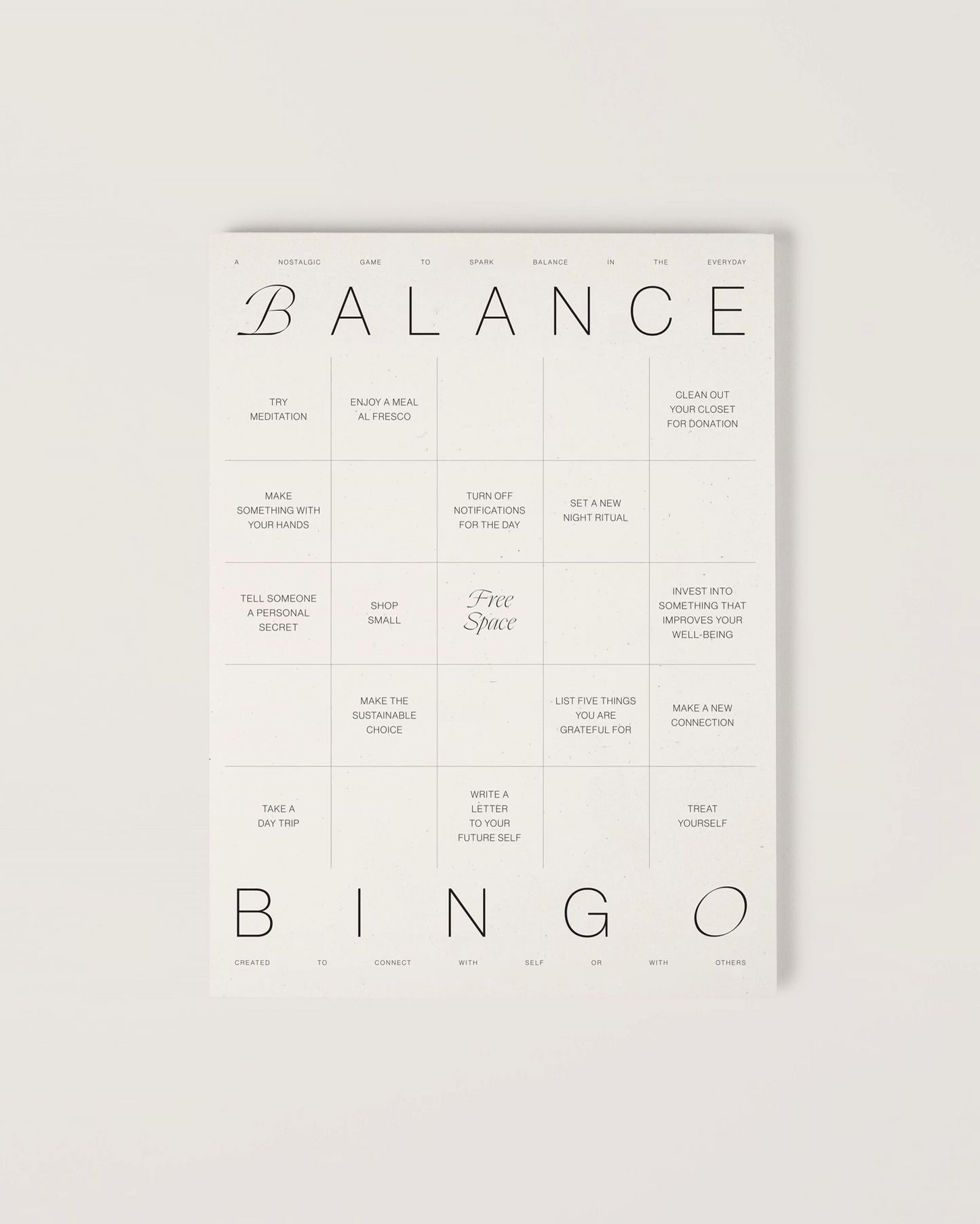 Balance Bingo Pad