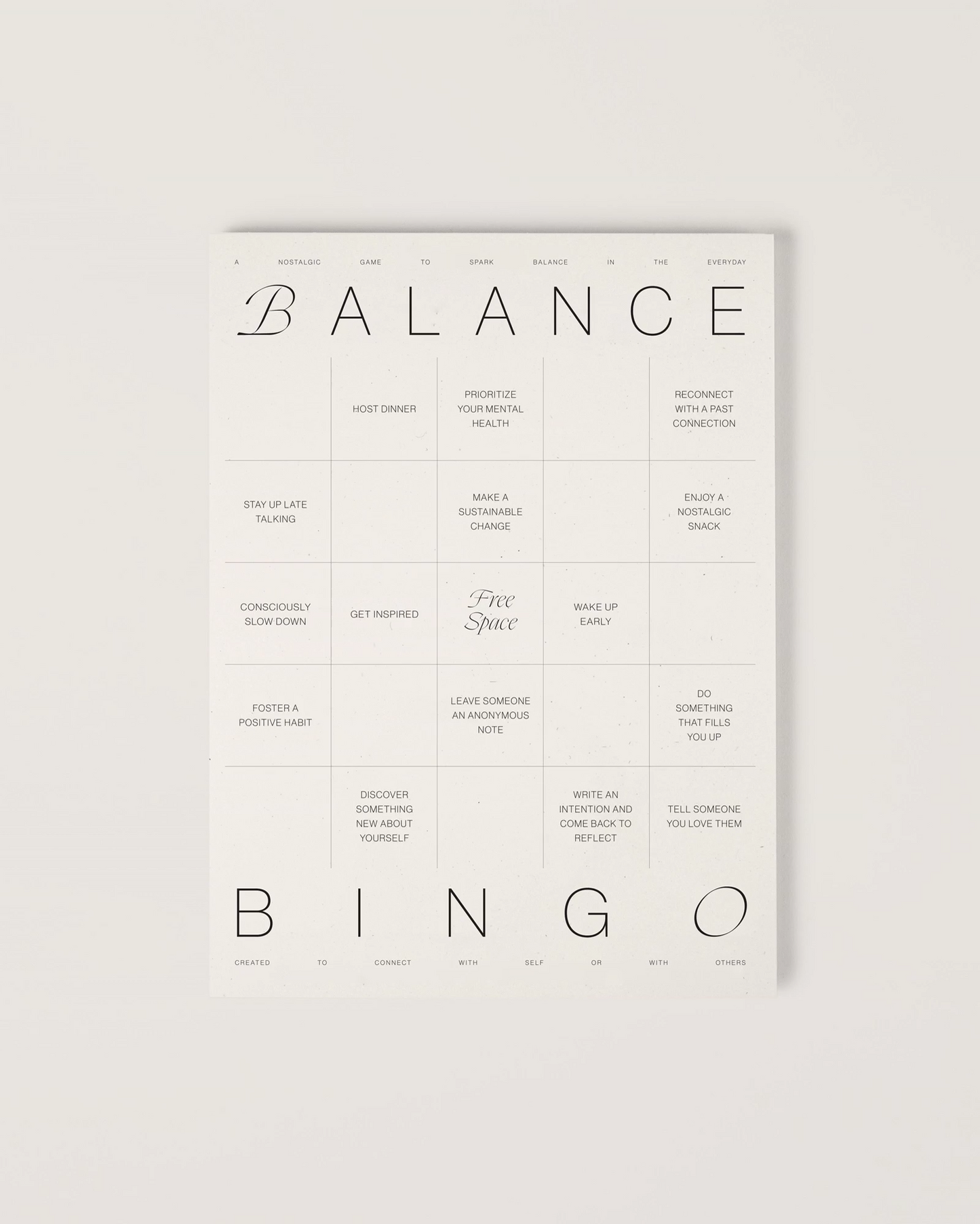 Balance Bingo Pad